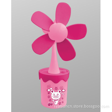 Sunflower USB Mini Fan Operated by USB or 3 AA Battery